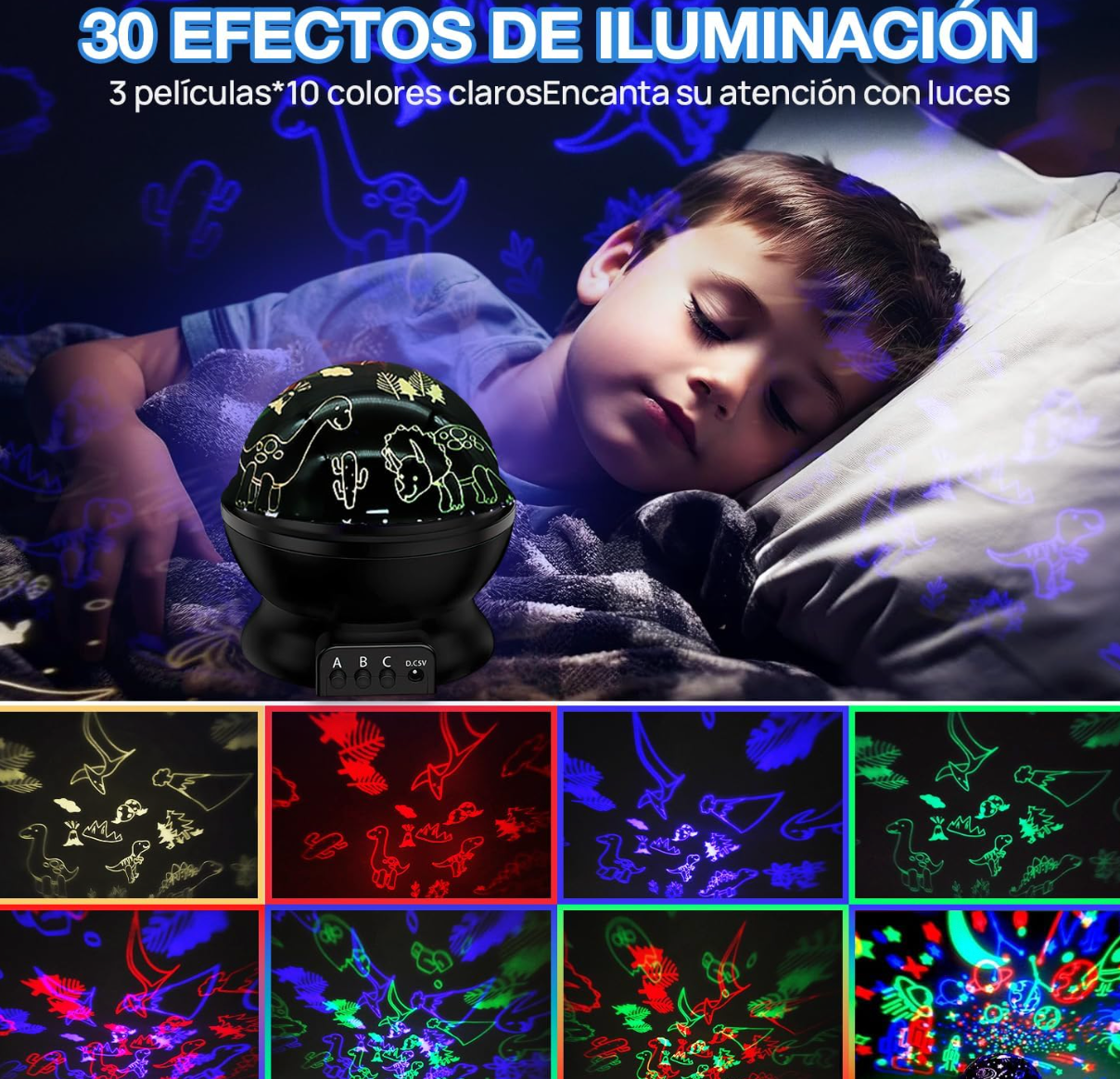 Proyector de Luces Dinosaurio/Estrellas/Espacio PORFYDYA
