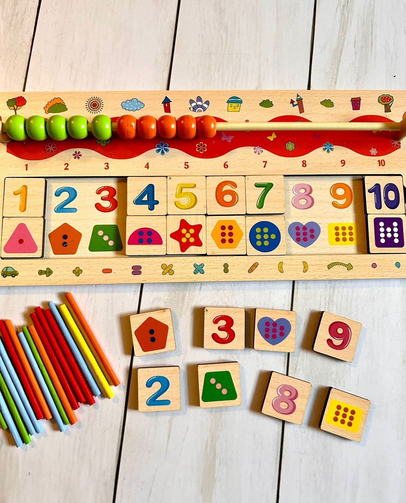 Tablero Abaco y Numeros  CHIKY MARKET