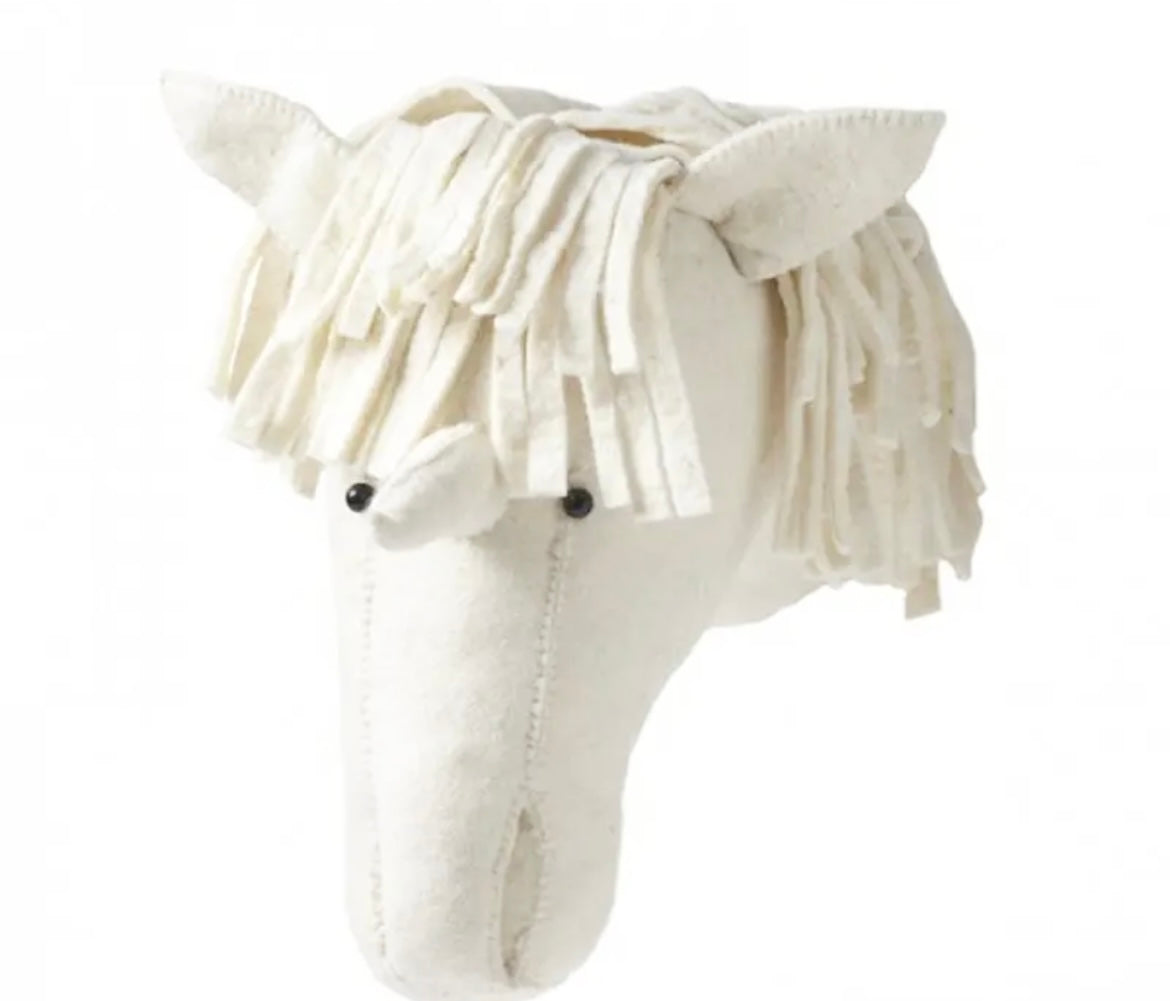 Head Unicornio Blanco con Pelo
