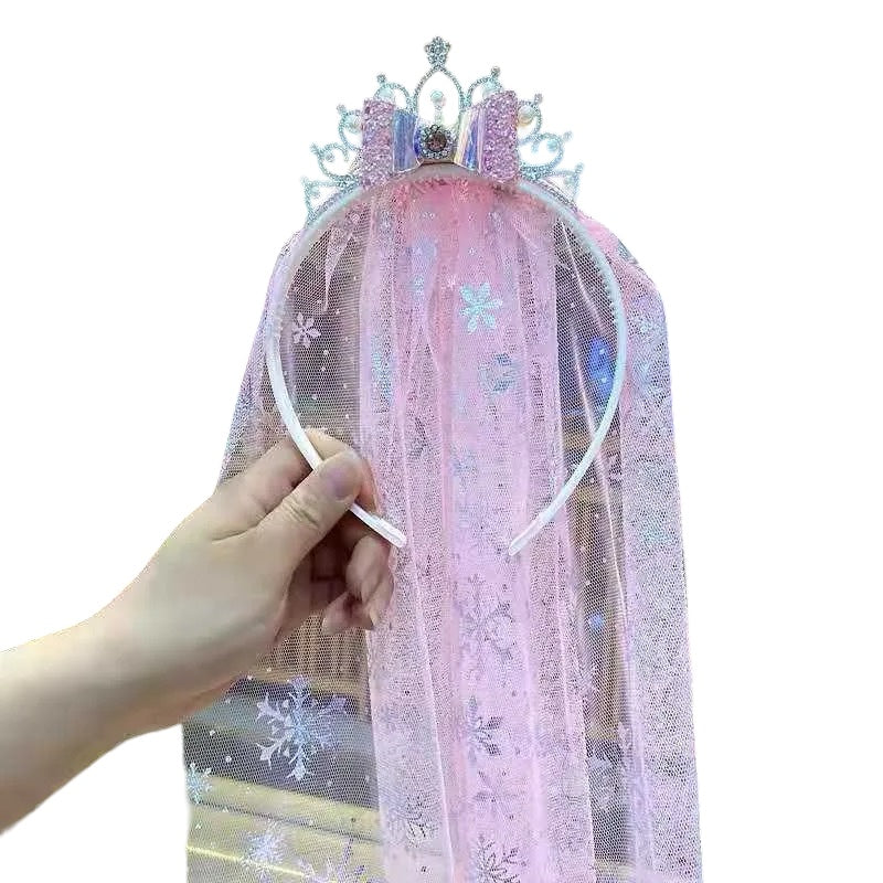 Diadema con Velo y Trenza Frozen
