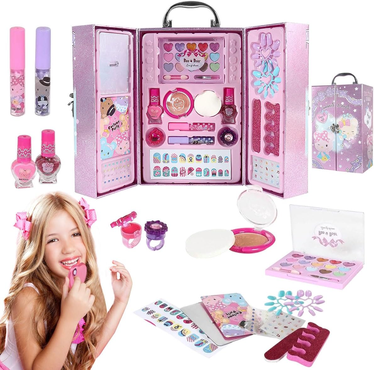 Juguete de Maquillaje Lavable para Niñas 21 Pzs