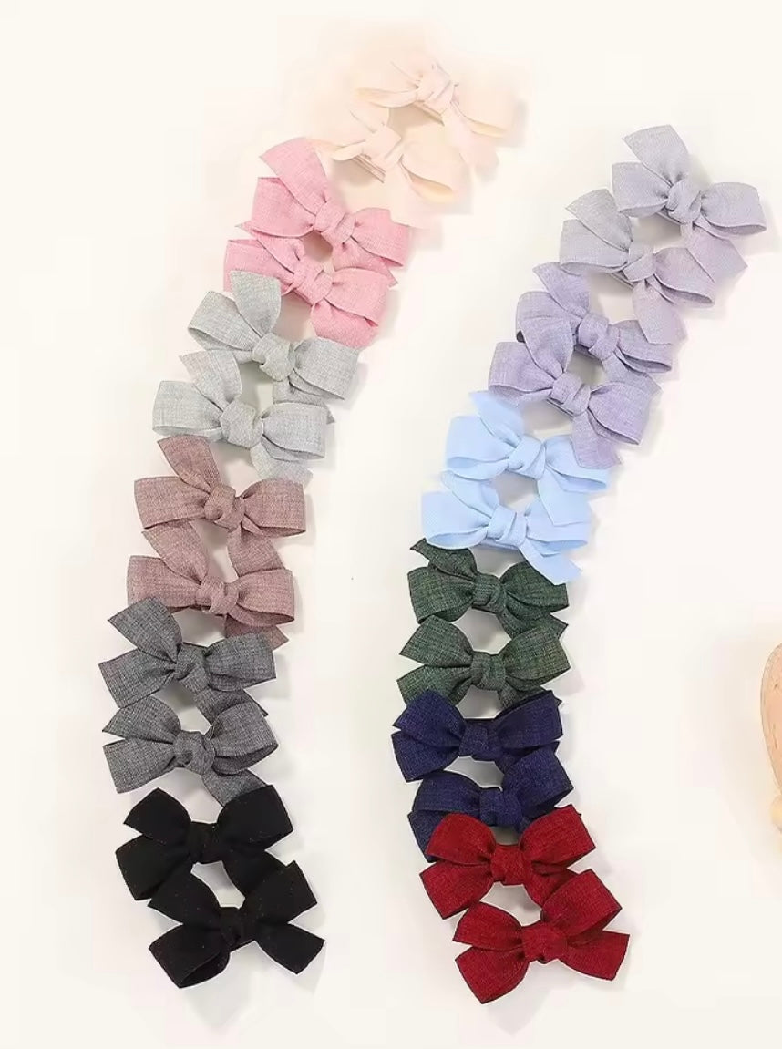 Set 2 Hair Clips mini Pinza de Lino Jara Lazado PORFYDYA