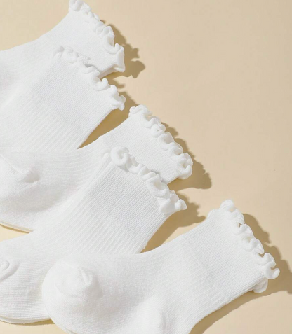 Calceta Blanca Niña Bordado Seta 0-1 año CHIKY NYNO