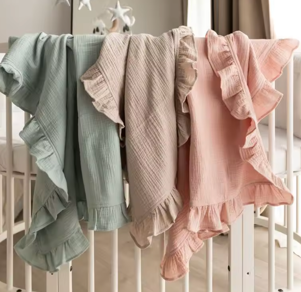 Manta De Muselina Con Olanes