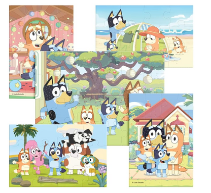 Rompecabezas 5 En 1 Bluey Caja De Madera
