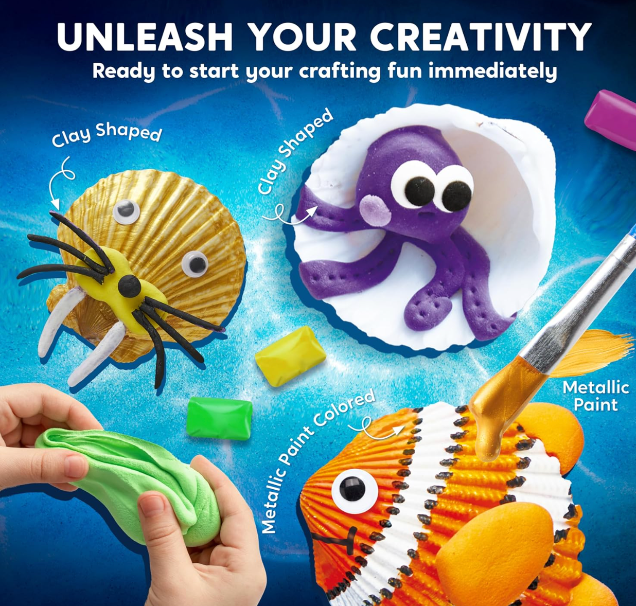 Seashell - Kit de pintura artesanal para niños PORFYDYA