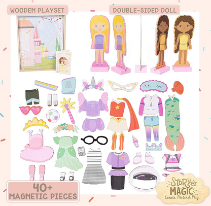 Story Magic Wooden Dress-Up Doll PORFYDYA