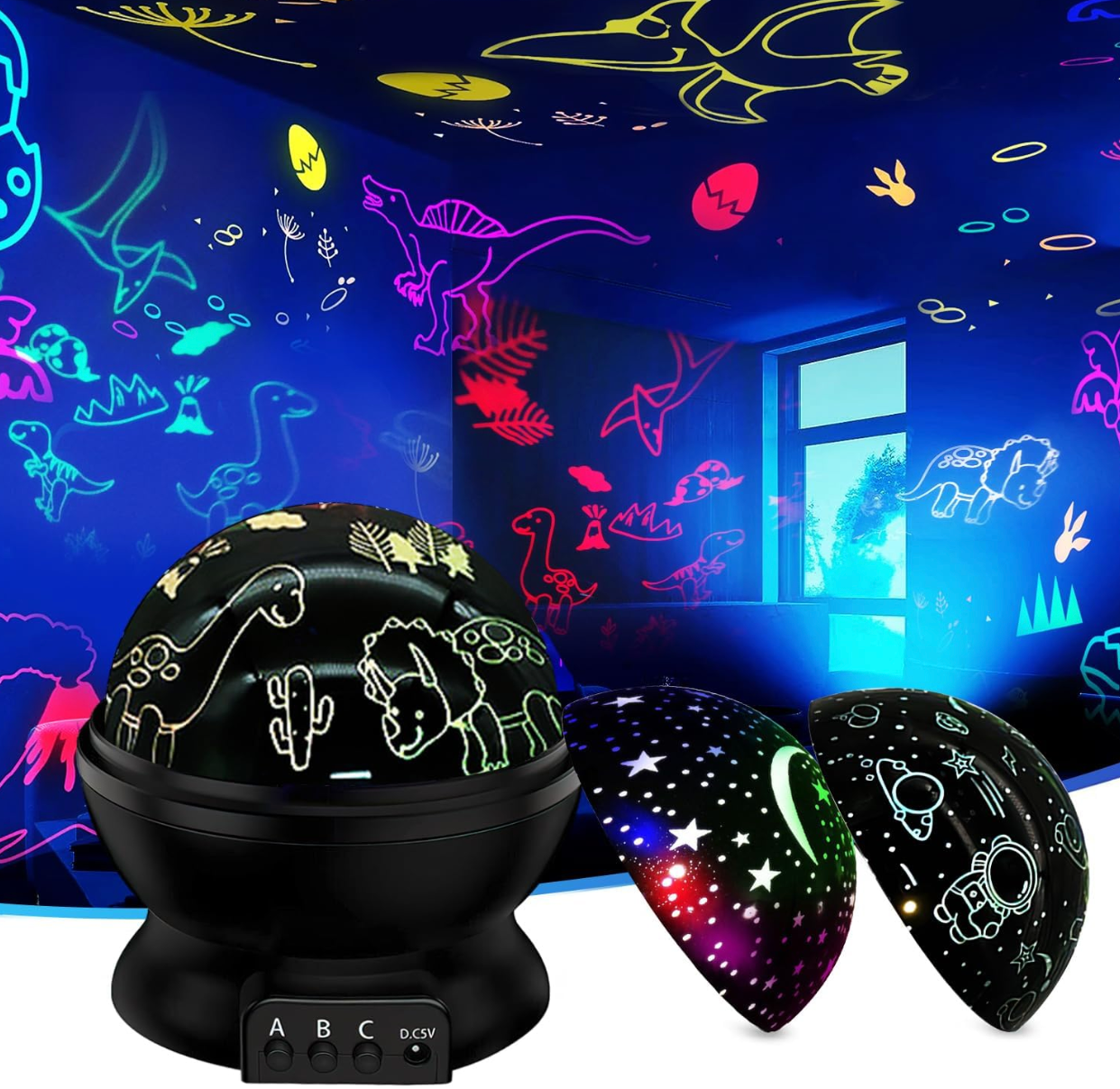 Proyector de Luces Dinosaurio/Estrellas/Espacio PORFYDYA