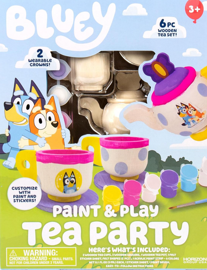 Bluey Paint & Play Juego de té – Juego de 6 piezas de madera PORFYDYA
