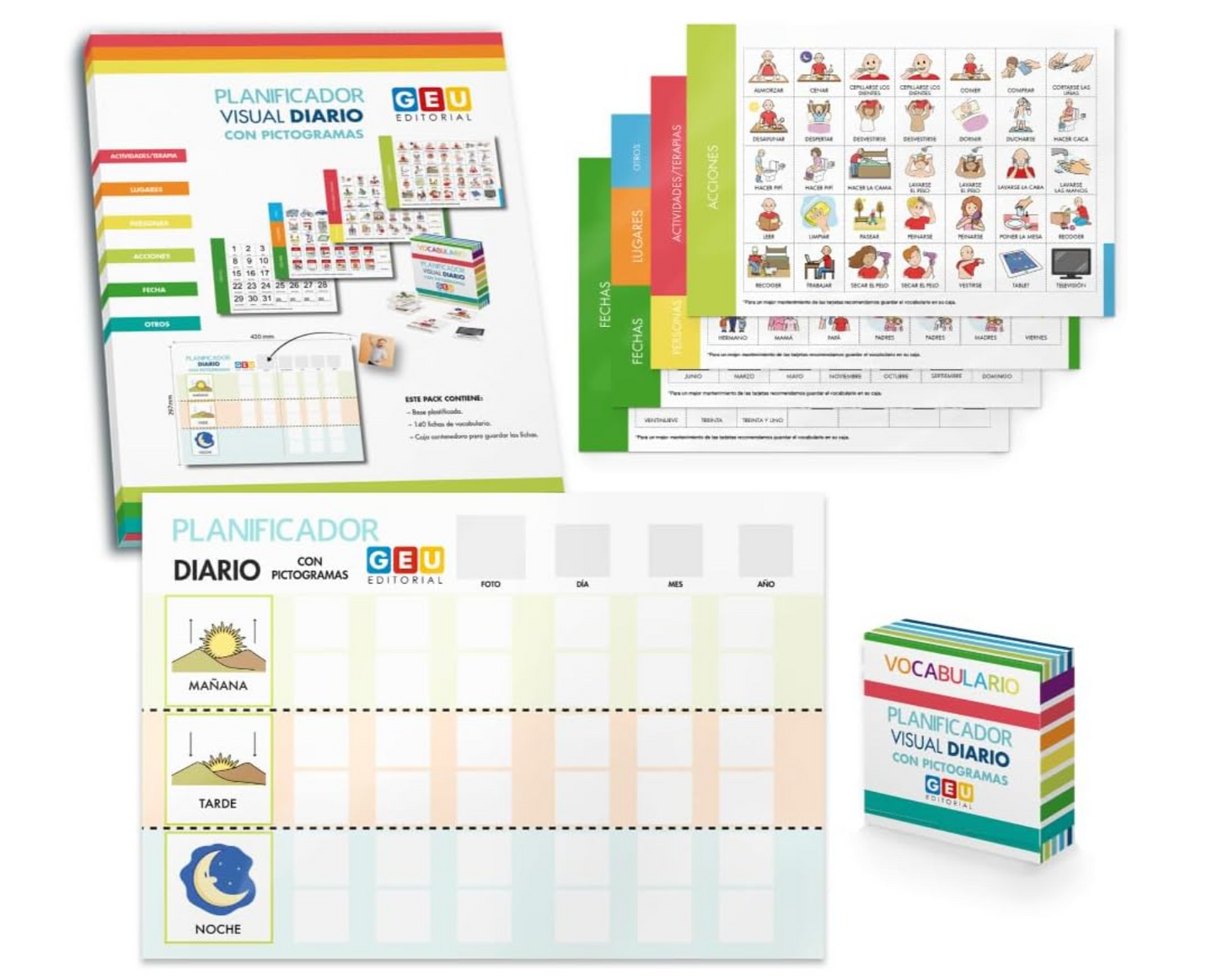 Calendario visual para niños con pictogramas autismo PORFYDYA