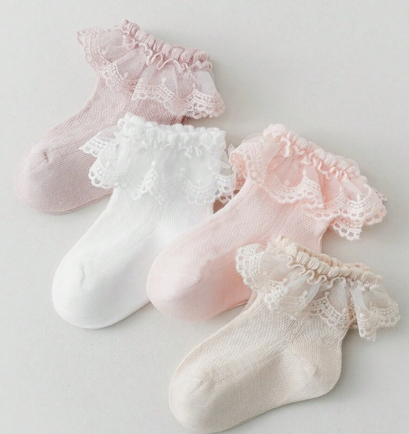 Calceta Olan Encaje  Niña Bordado Seta 6-12 meses CHIKY NYNO