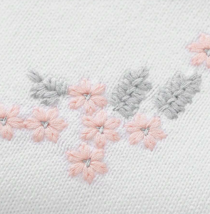 Manta de Punto Punto Flores Blanco CHIKY NYNO