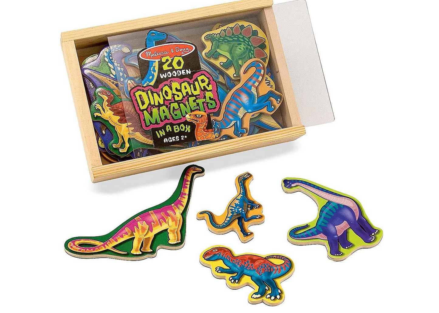 Melissa & Doug Set de 20 Imanes de Dinosaurios en Caja