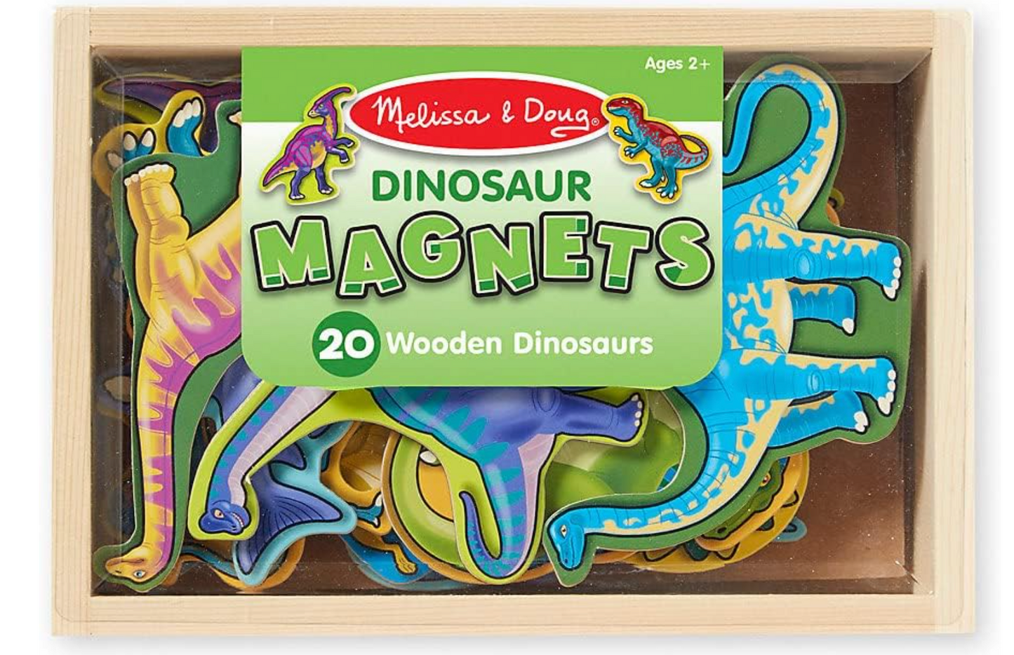 Melissa & Doug Set de 20 Imanes de Dinosaurios en Caja