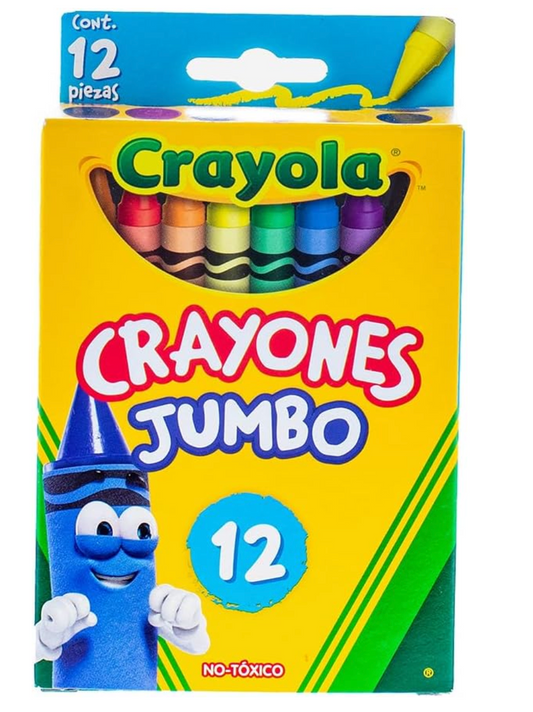 Crayola Crayon Jumbo de Cera Crayola, Paquete de 12  PORFYDYA