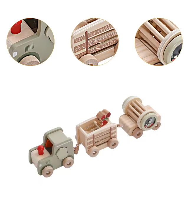 Tren Madera con Juguetes Ardilla PORFYDYA