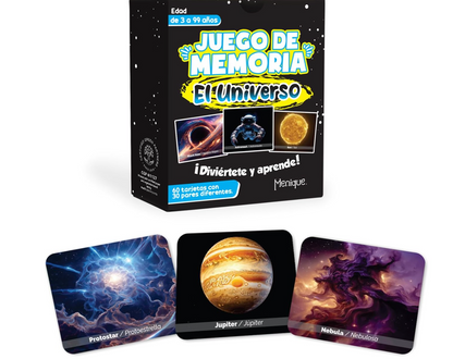 Menique Juego de Memoria El Universo – 60 Tarjetas PORFYDYA