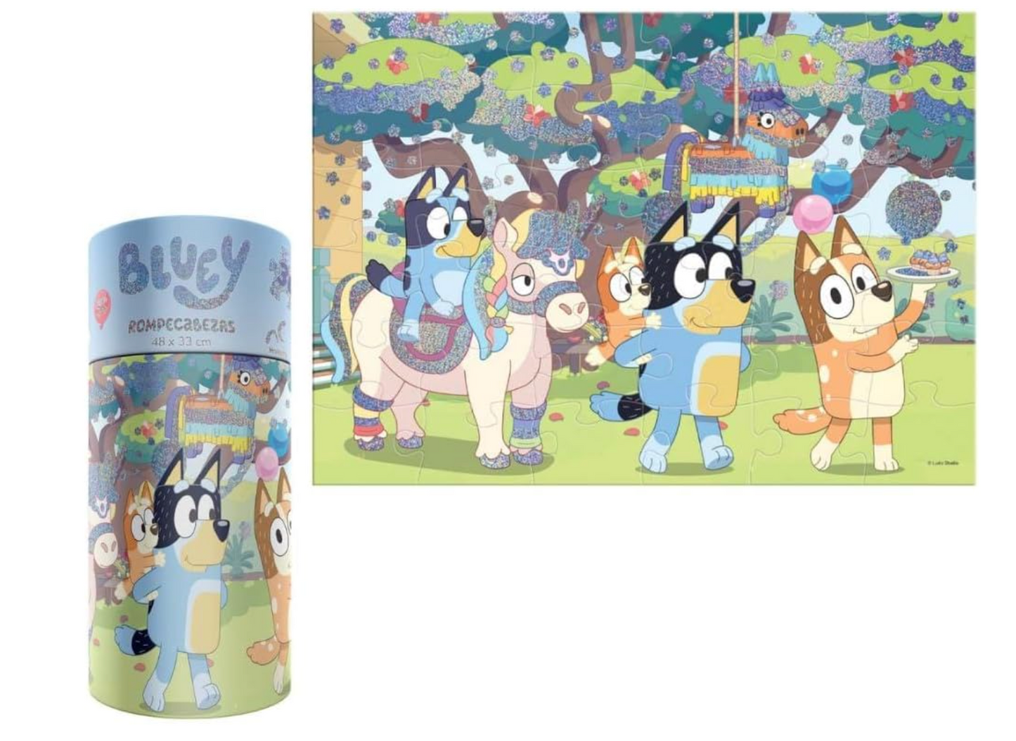 Rompecabezas Infantil  Bluey 60 Piezas, Cilindro PORFYDYA
