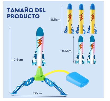Lanzador de Cohetes de Juguetes para Niño, Cohete Espacial PORFYDYA
