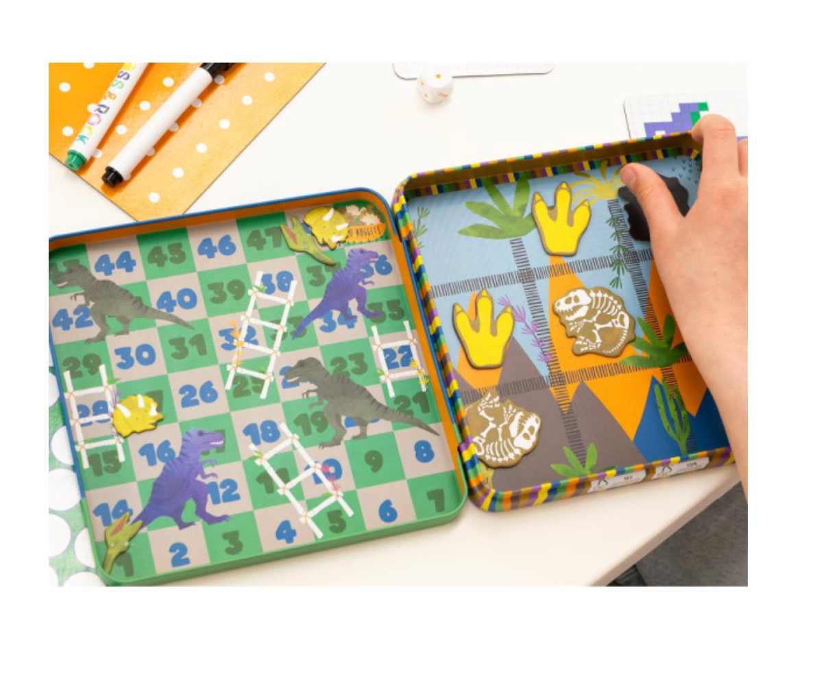 Lata magnética de diversión y juegos – Dinosaurios PORFYDYA