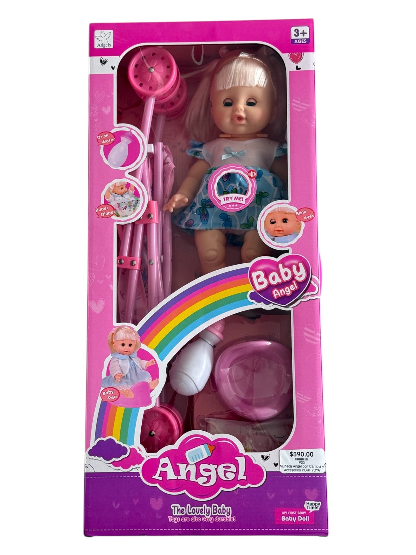 Muñeca Angel con Carriola y Accesorios PORFYDYA
